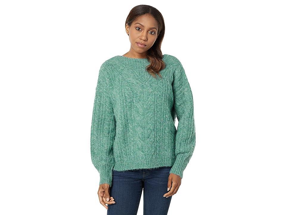 Hatley Cable Knit Pullover (Arctic) Women's Clothing Product Image