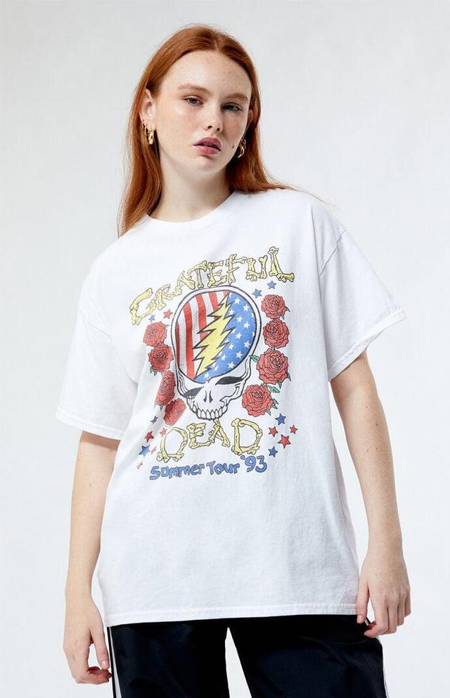 Junk Food Women's Grateful Dead Skull Flag T-Shirt Product Image