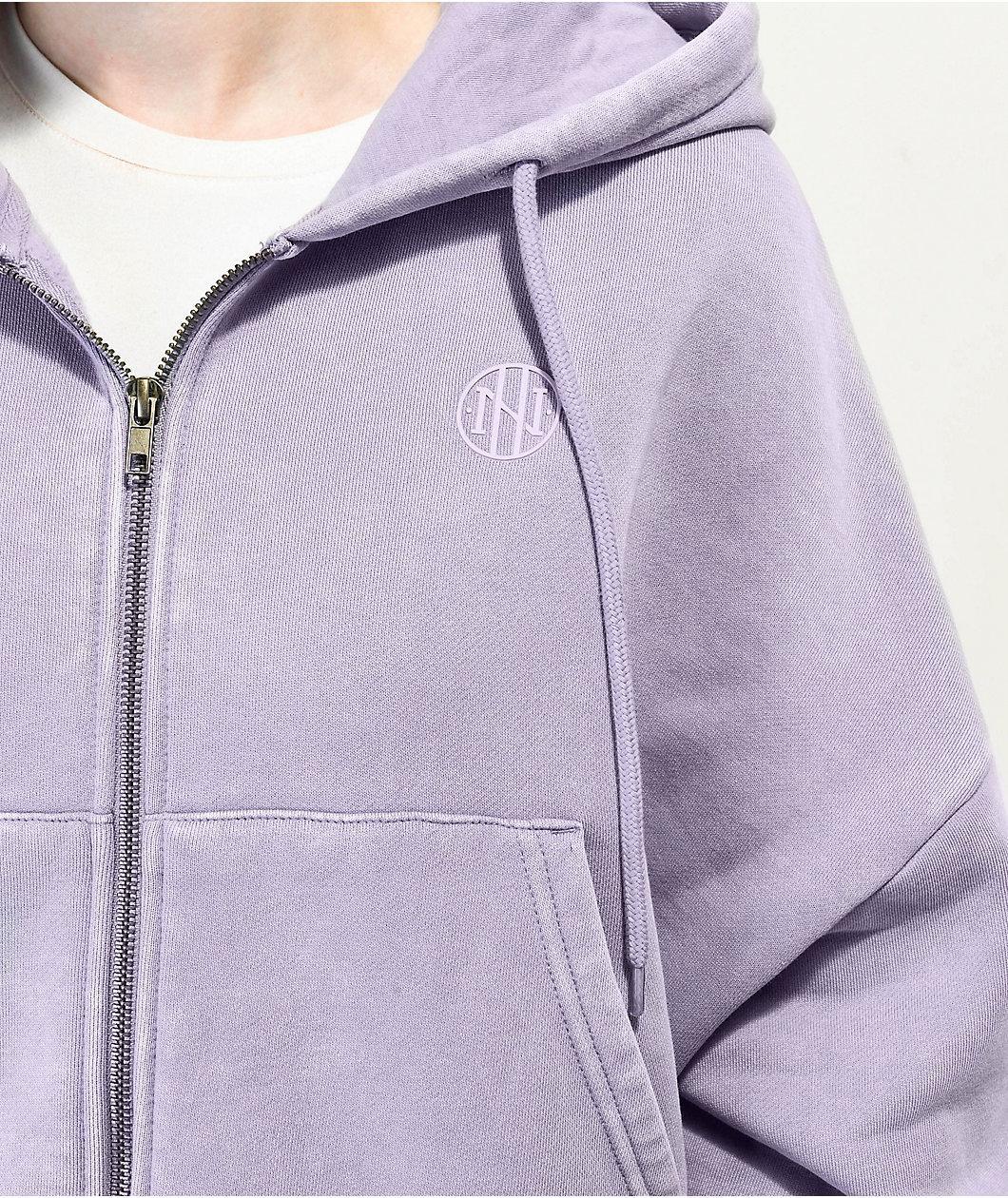 Ninth Hall Fundamentals Zena Orchid Boxy Crop Zip Hoodie Product Image