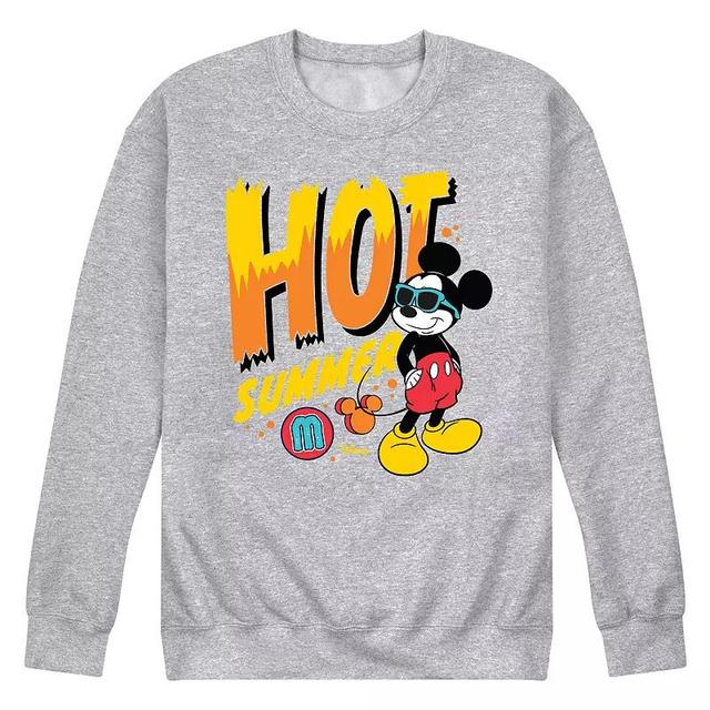 Disneys Mickey Mouse Mens Hot Summer Fleece Sweatshirt Grey Gray Product Image