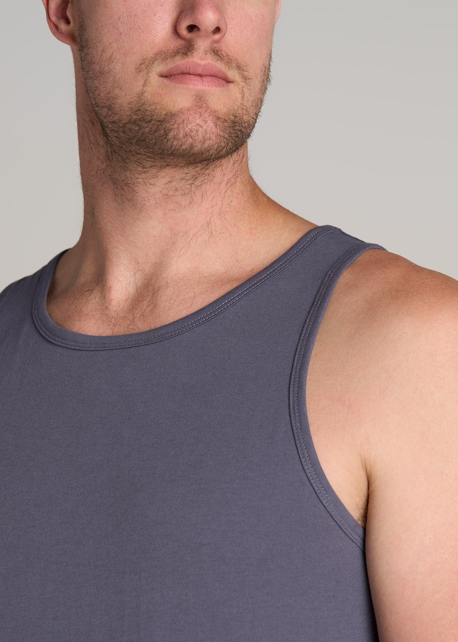 The Essentials: Men's Tall SLIM-FIT Beach Tank Top in Persimmon Male Product Image