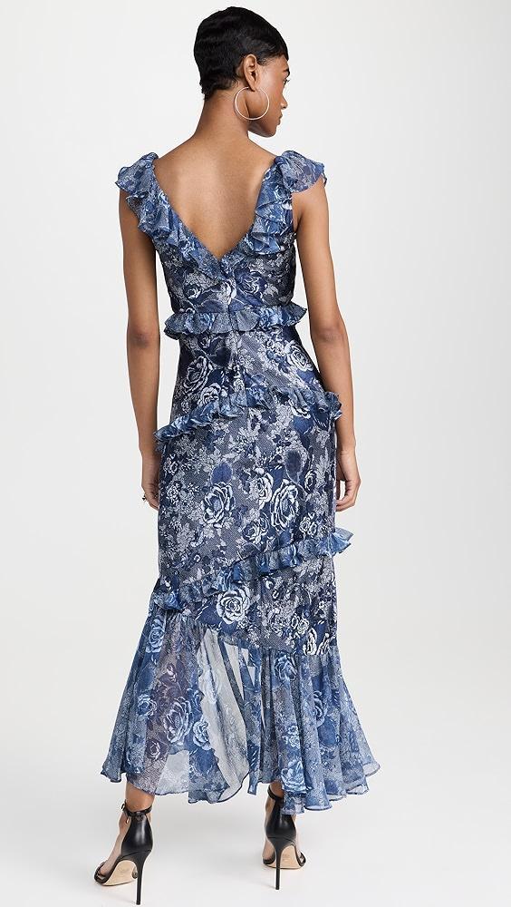 Cinq à Sept Indigo Floral Ora Dress | Shopbop Product Image