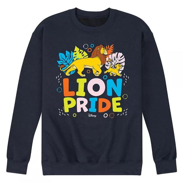 Disneys The Lion King Simba & Mufasa Mens Fleece Sweatshirt Blue Product Image