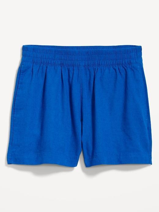 High-Waisted Linen-Blend Pull-On Shorts -- 3.5-inch inseam Product Image