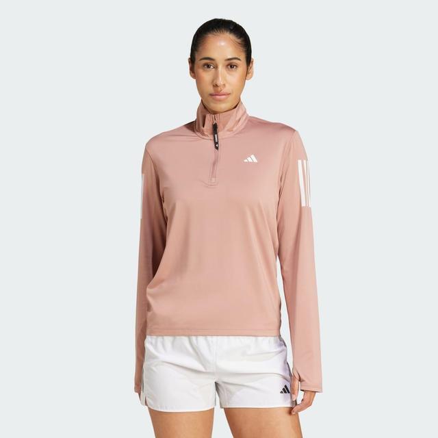 adidas Own the Run Half-Zip Jacket Warm Clay L Womens Product Image