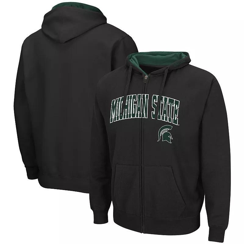 Mens Colosseum Michigan State Spartans Arch & Logo 3.0 Full-Zip Hoodie Product Image