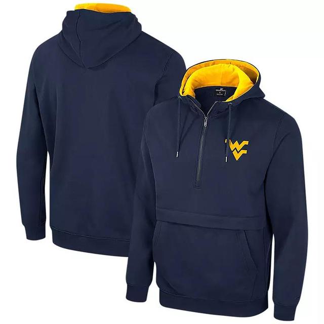 Mens Colosseum Navy West Virginia Mountaineers Half-Zip Hoodie Product Image