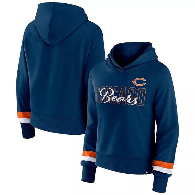 Womens Fanatics Navy Chicago Bears Over Under Pullover Hoodie Product Image