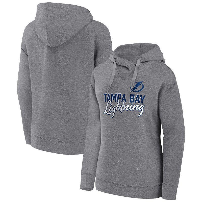 Womens Fanatics Branded Heather Gray Tampa Bay Lightning Script Favorite Pullover Hoodie Product Image