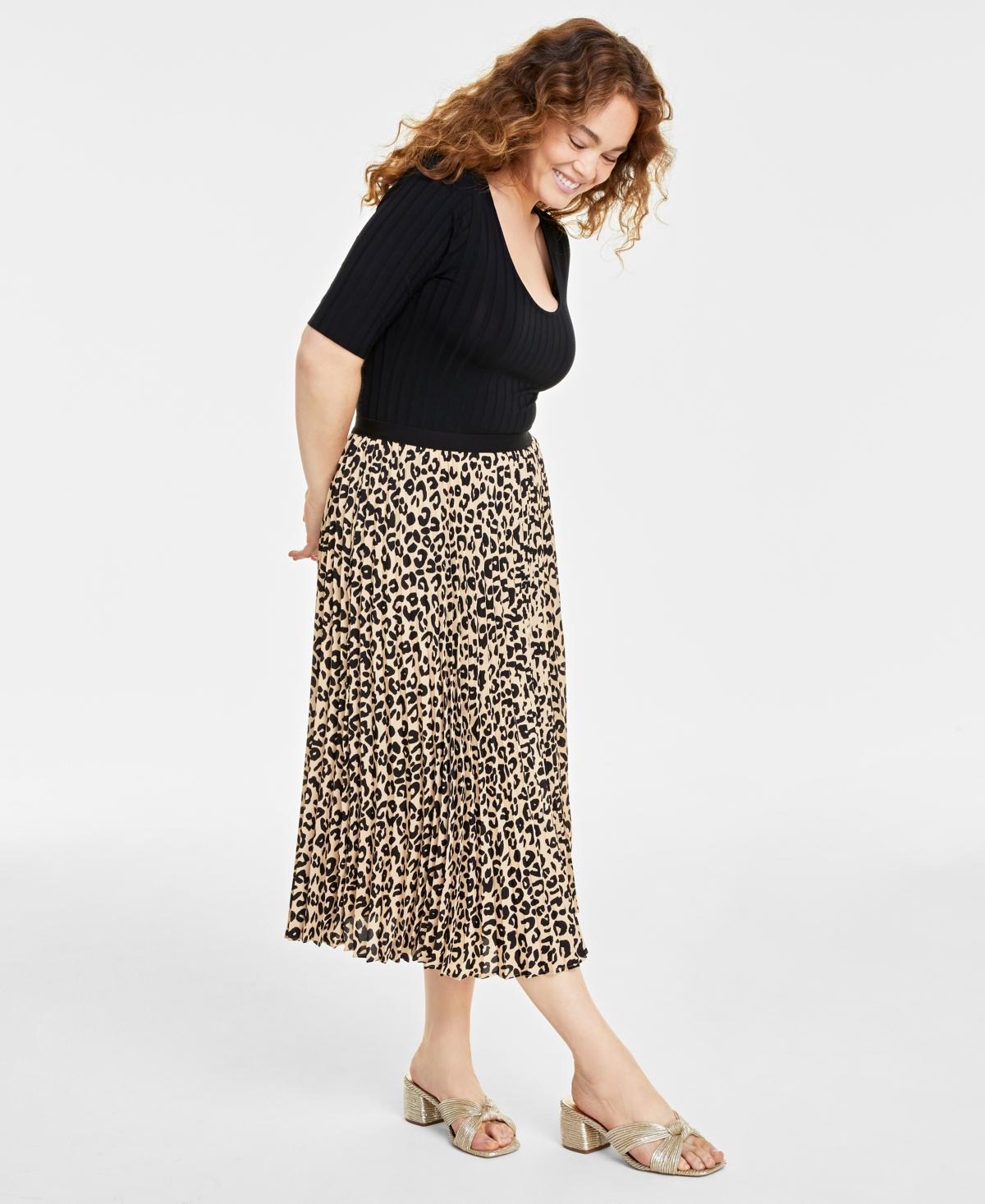 Womens Pleated A-Line Midi Skirt, Created for Macys product image