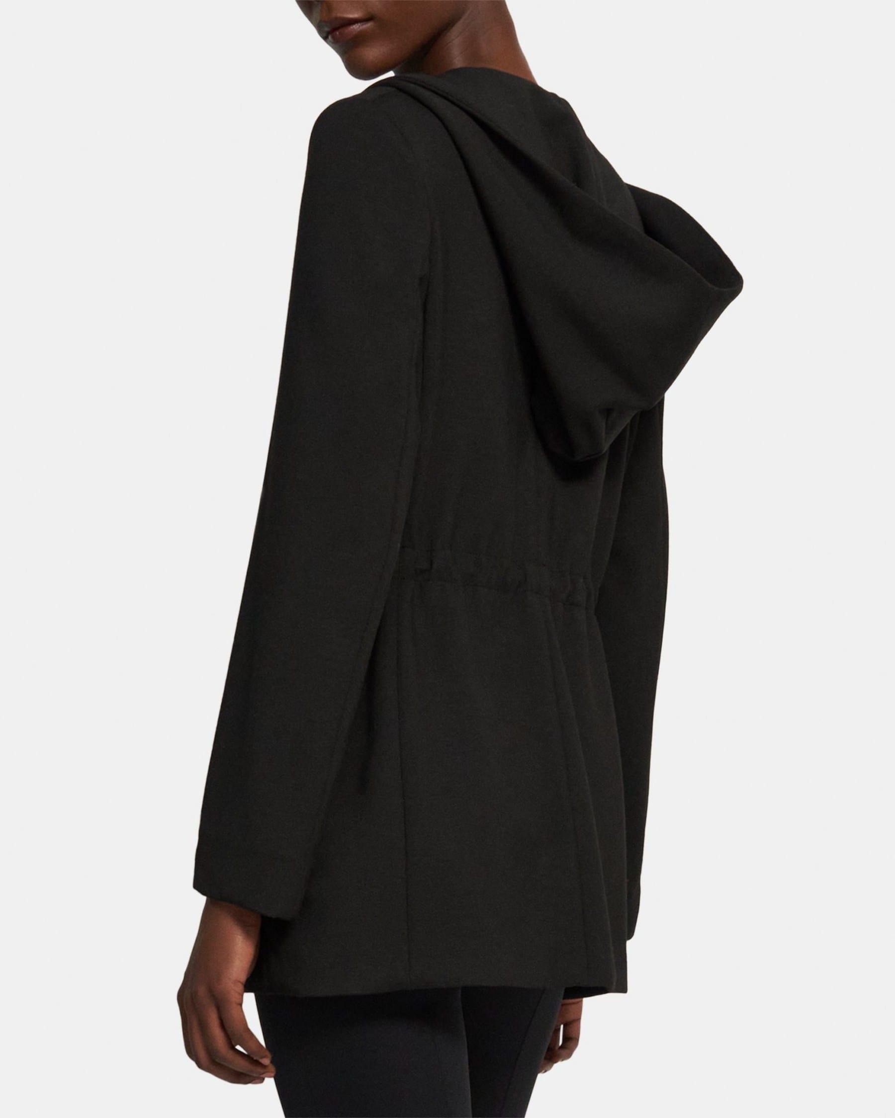 Hooded Drape Jacket in Double-Knit Jersey Product Image