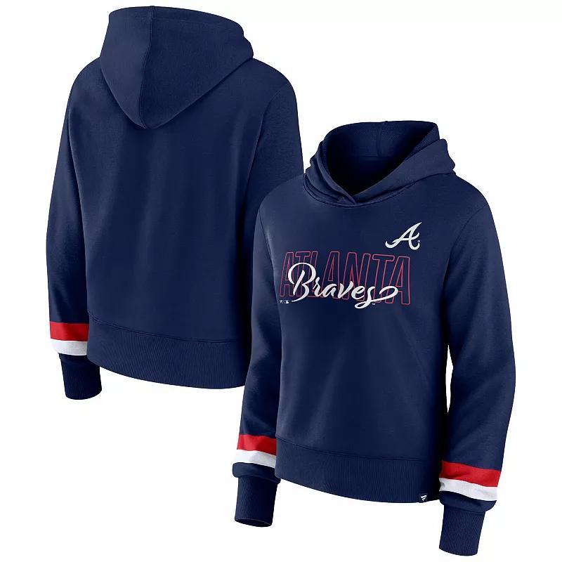 Womens Fanatics Branded Boston Red Sox Over Under Pullover Hoodie Blue product image