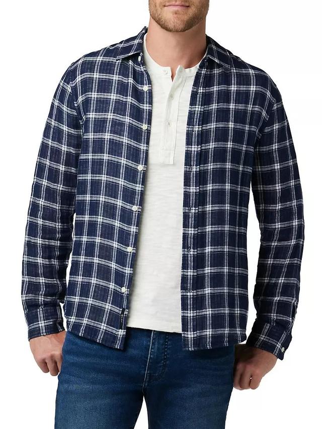 Oliver Plaid Cotton-Linen Shirt Product Image