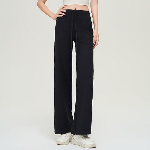 High Waist Plain Wide Leg Sweatpants Product Image