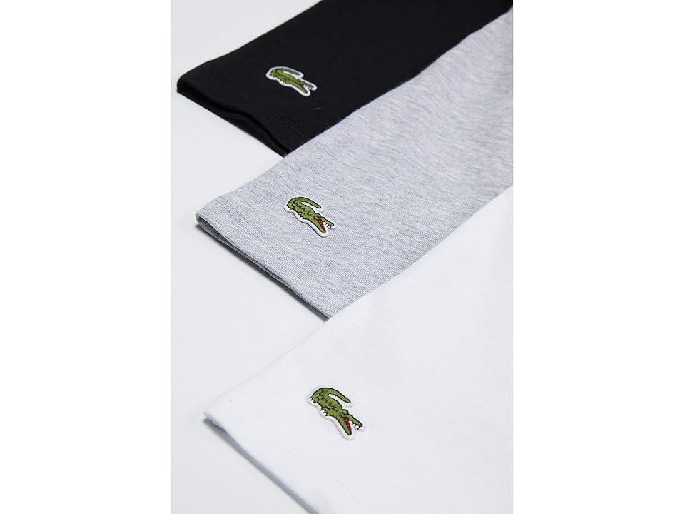 Lacoste 3-Pack Crew Neck Regular Fit Essential T-Shirt (White/Silver Grey Chine/Black) Men's Clothing Product Image