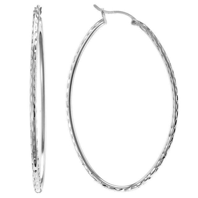 Judy Crowell Sterling Silver Textured Hoop Earrings, Womens Product Image