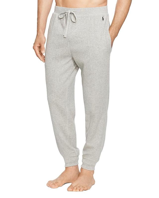 Polo Ralph Lauren Midweight Waffle Solid Jogger Pants (Andover Heather/Cruise Pony Print) Men's Pajama Product Image