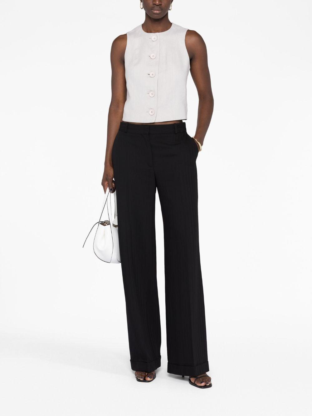 Tailored Wide-leg Trousers In Black Product Image