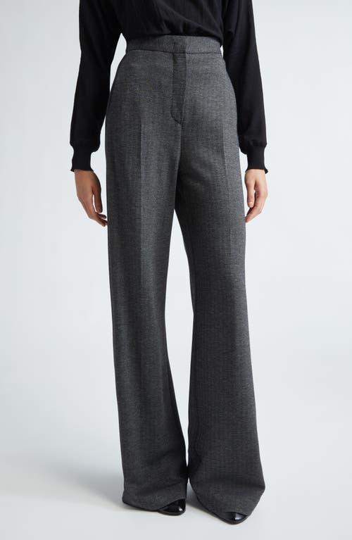 Angora Herringbone Jersey Wide Leg Pants In Grau Product Image