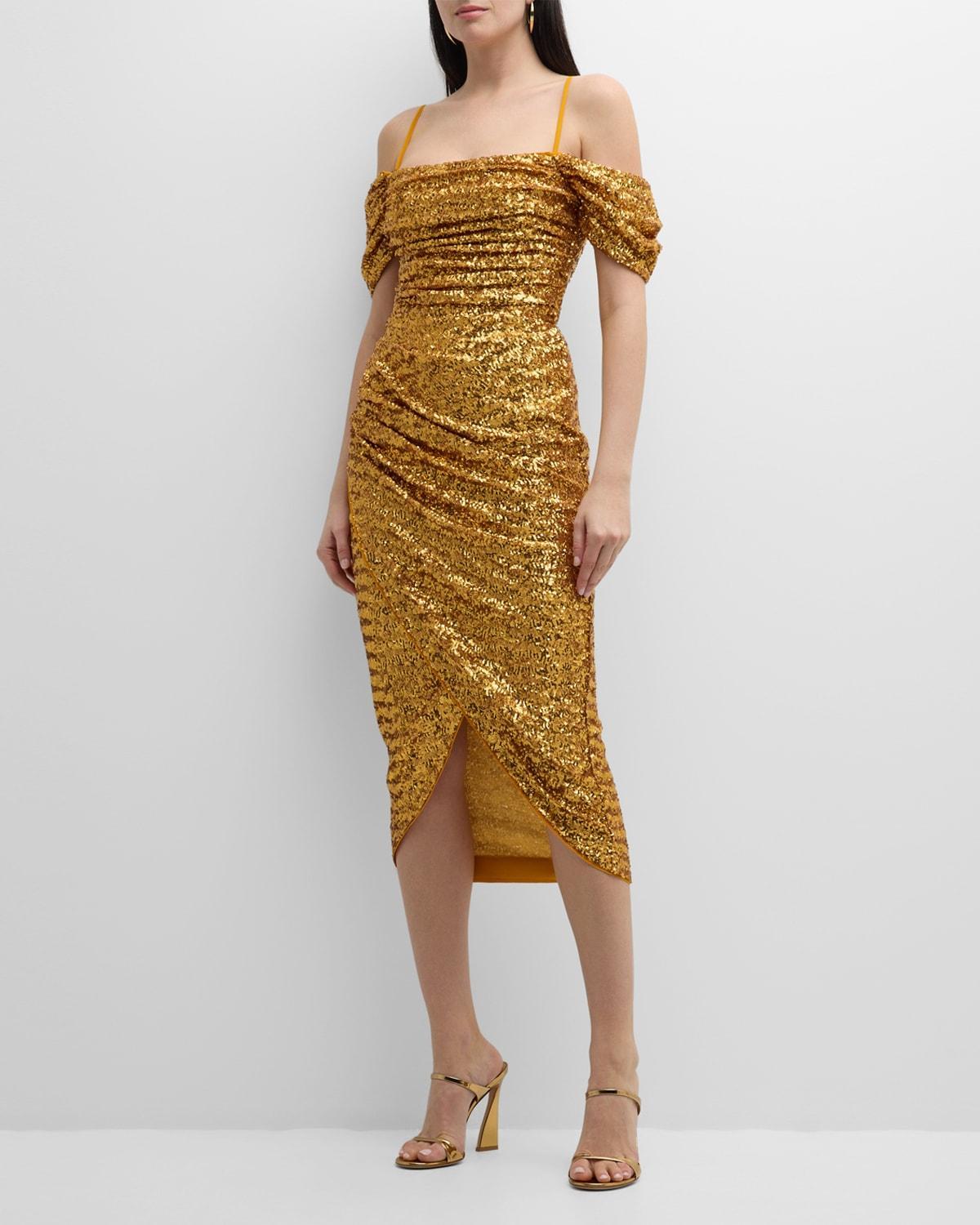 Womens Yuda Sequined Midi-Dress Product Image