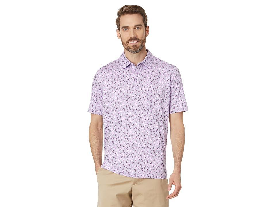 Johnston & Murphy XC4 Performance Tonal Cocktail Polo (Lavendar) Men's Short Sleeve Knit Product Image