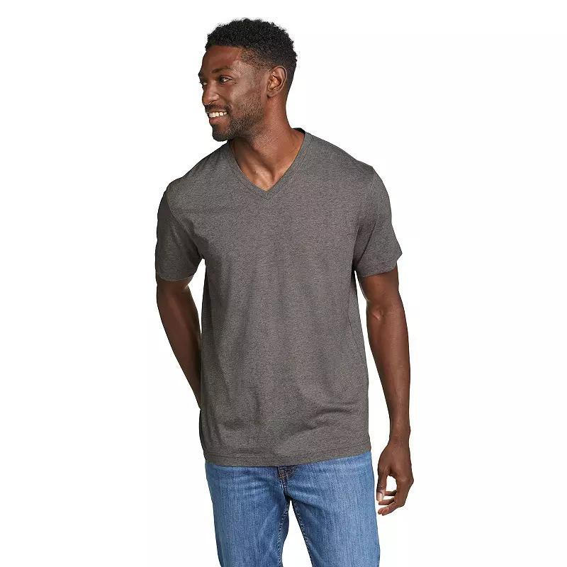 Mens Eddie Bauer Legend Short Sleeve V-Neck Tee Grey Product Image