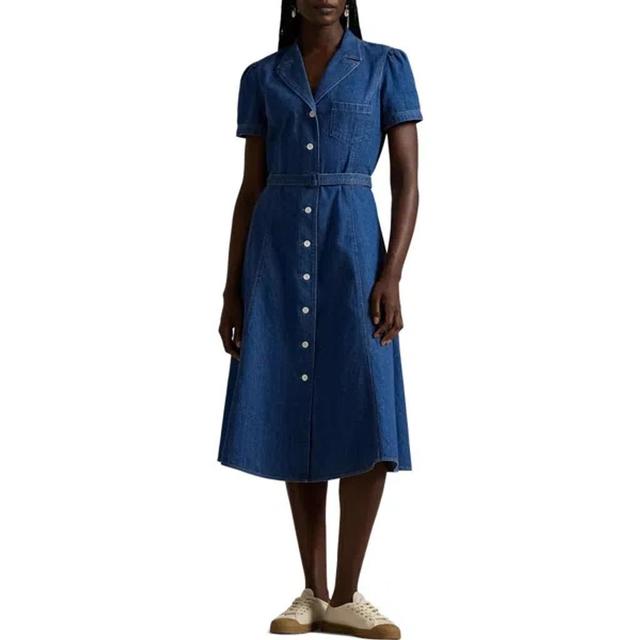 POLO RALPH LAUREN Buttoned Denim Midi Dress In Blau Product Image