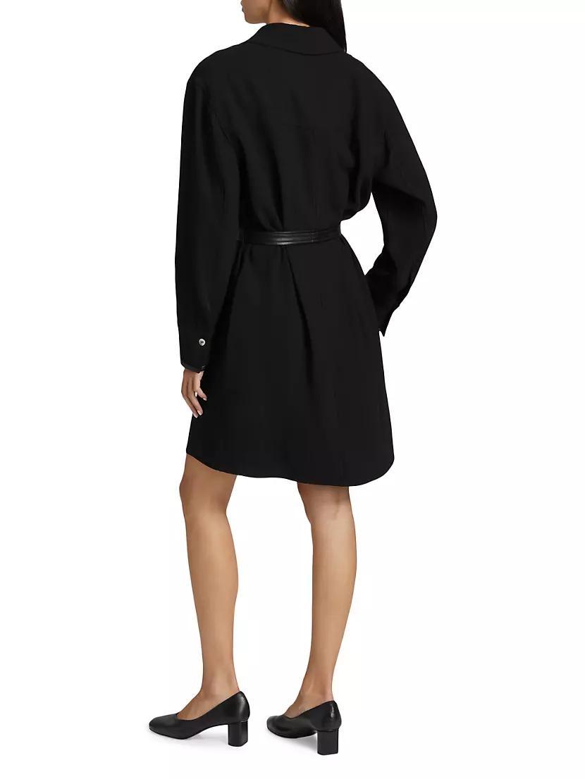 Womens Tie-Waist Long-Sleeve Shirtdress Product Image