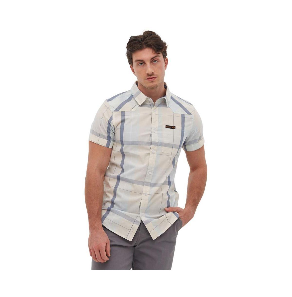 Bench Dna Mens Naleb Short Sleeve Check Shirt - Yellow/blue Product Image