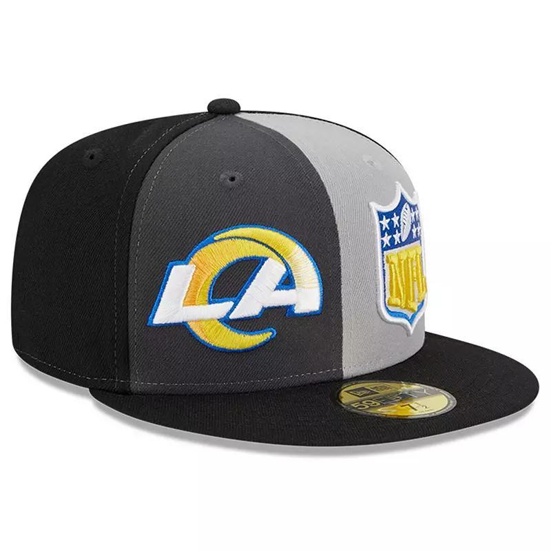 Mens New Era Gray/Black Los Angeles Rams 2023 Sideline 59FIFTY Fitted Hat Product Image