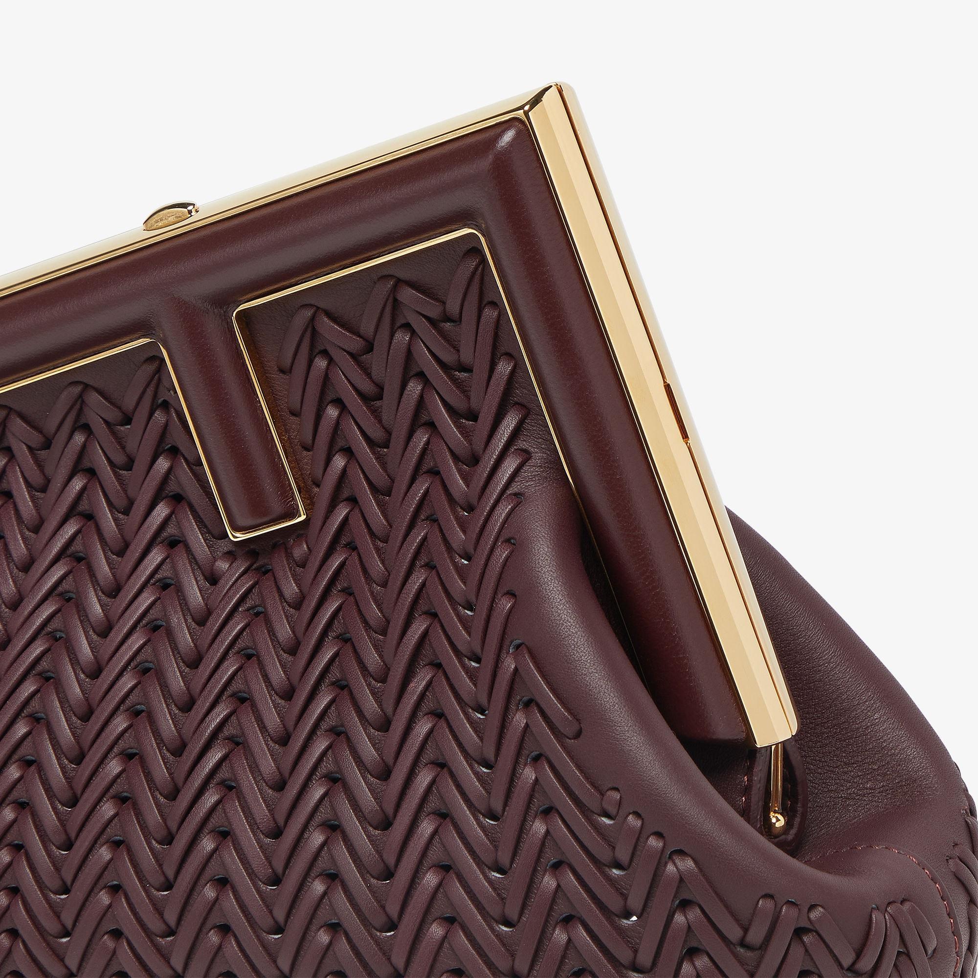 Fendi First SmallBurgundy braided leather bag Product Image