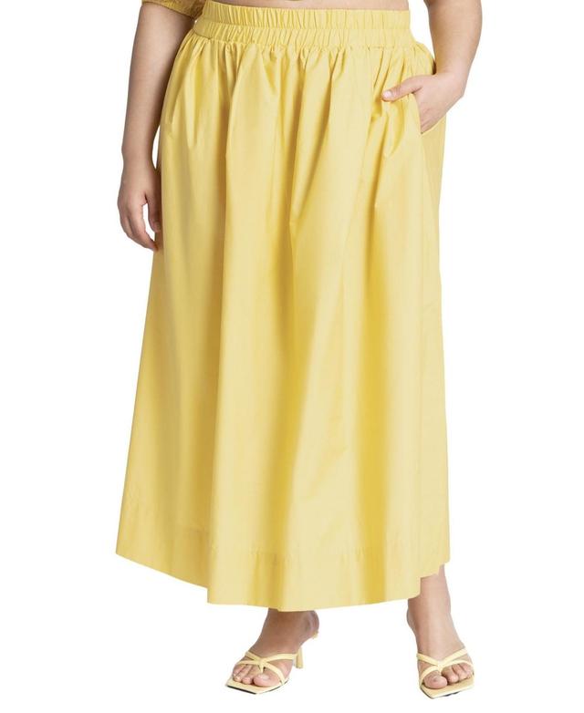 Eloquii Womens Poplin Maxi Skirt With Side Slits Product Image