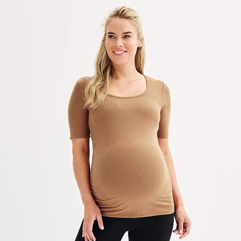 Maternity Sonoma Goods For Life 1/2 Sleeve Essential Square Neck Tee, Womens Product Image