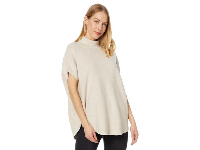 Lilla P Turtleneck Poncho Sweater (Linen) Women's Sweater Product Image