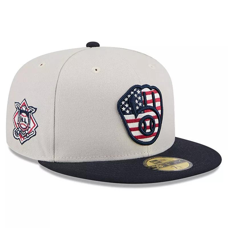 New Era Mens Black Milwaukee Brewers 2024 Fourth of July 59FIFTY Fitted Hat Product Image