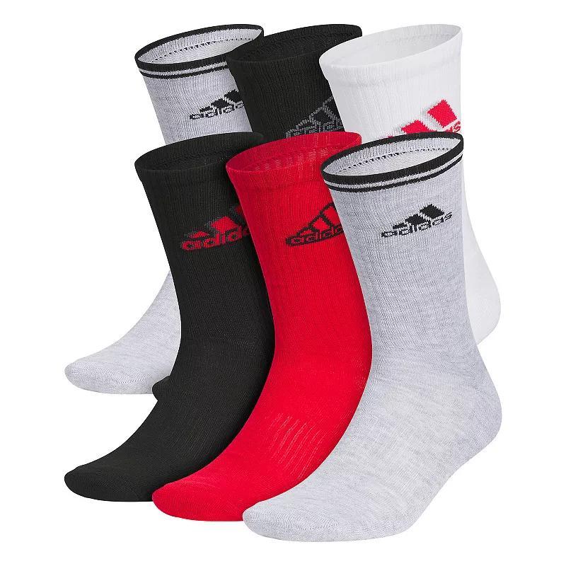 Mens adidas 6-pack Athletic Cushioned Crew Socks Product Image