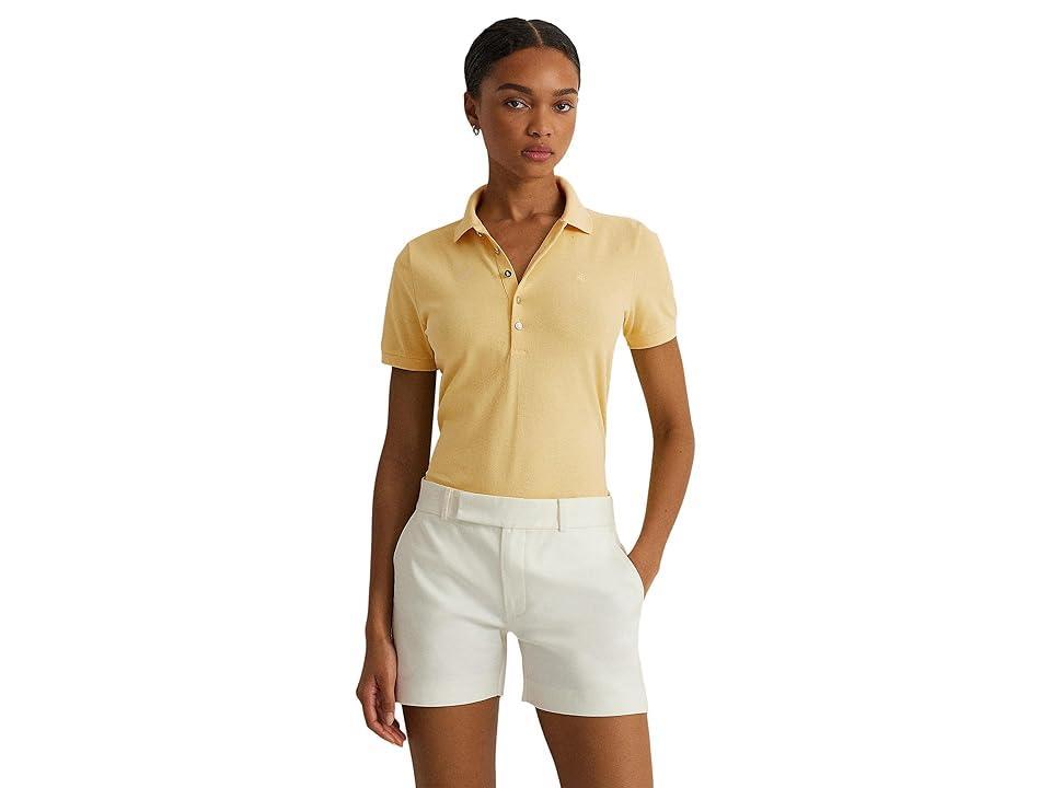 LAUREN Ralph Lauren Petite Pique Polo Shirt (Primrose ) Women's Clothing Product Image