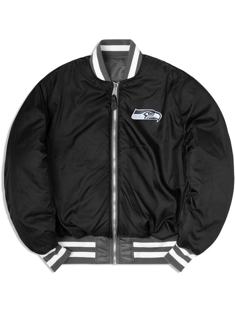 SEATTLE SEAHAWKS X ALPHA X NEW ERA MA-1 BOMBER JACKET Product Image