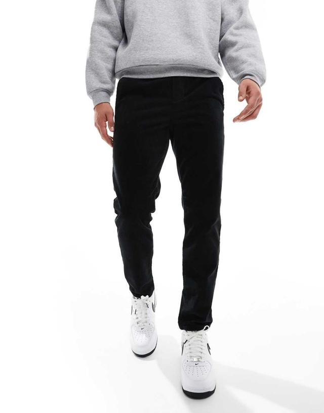 ONLY & SONS tapered corduroy pants in black Product Image