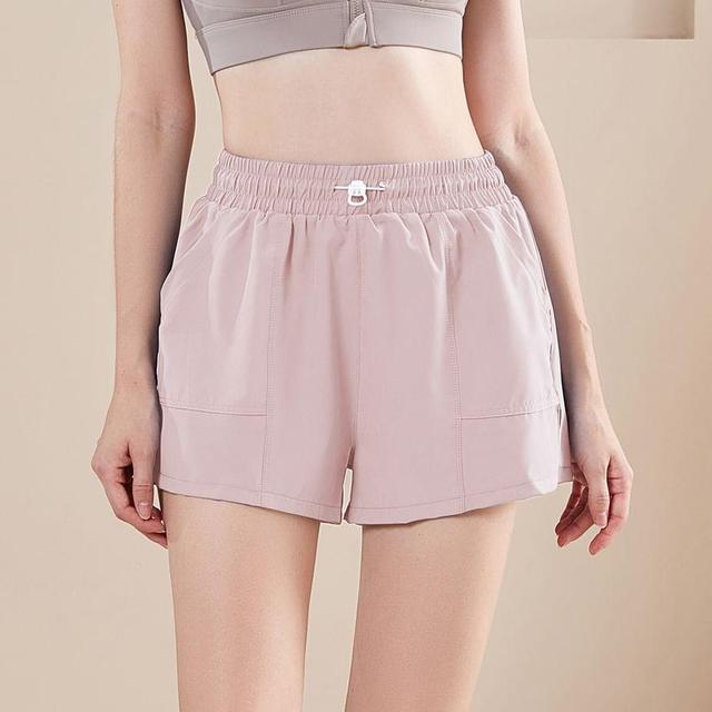 High Waist Plain Drawstring Sweatshorts Product Image