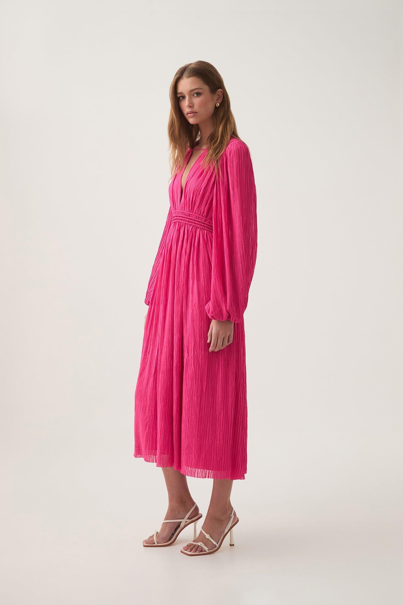 Genevieve Pleated Midi Dress Product Image