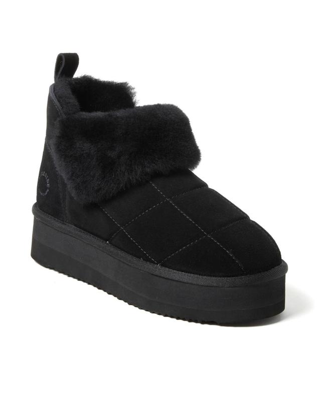 Dearfoams Fireside by Womens Bayswater Genuine Shearling Quilted Platform Bootie Product Image