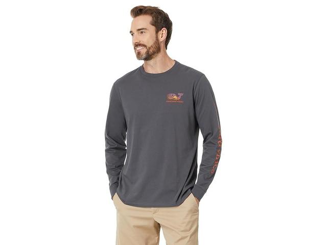 Vineyard Vines Halloween Whale Fill Long Sleeve Tee (Evening Sky) Men's T Shirt Product Image