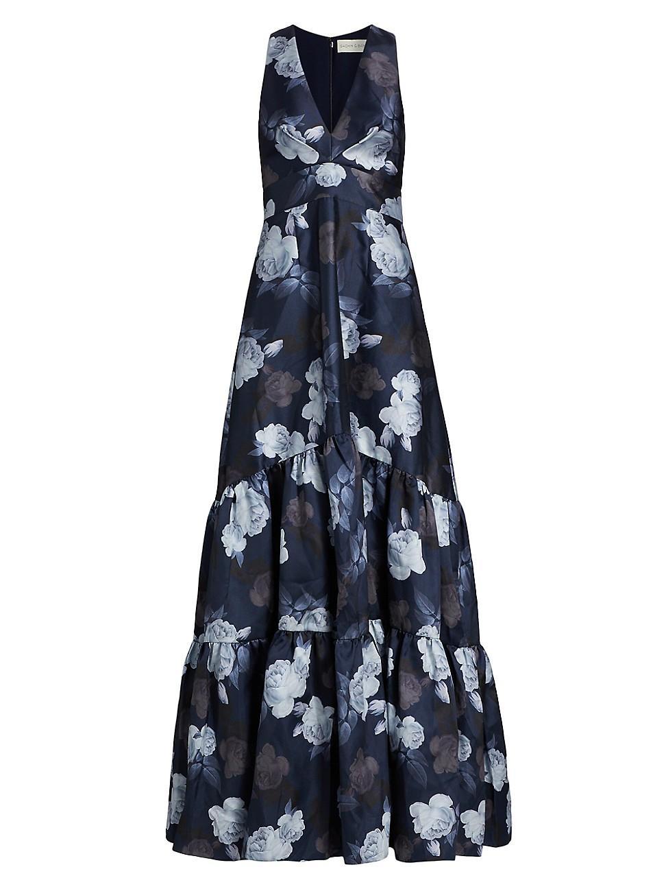 Womens Rori Floral Fit-&-Flare Gown Product Image