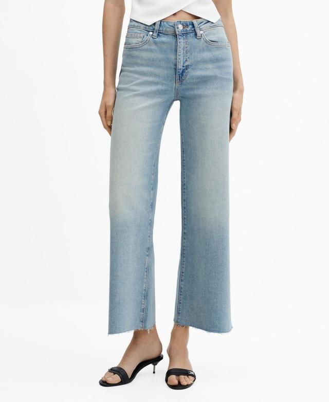 Mango Womens Wide leg Mid-Rise Jeans Product Image