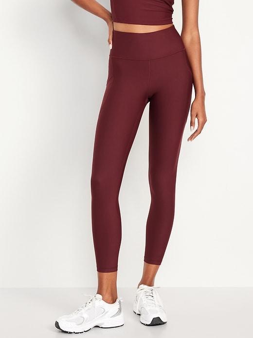 High-Waisted PowerSoft Ribbed Leggings Product Image