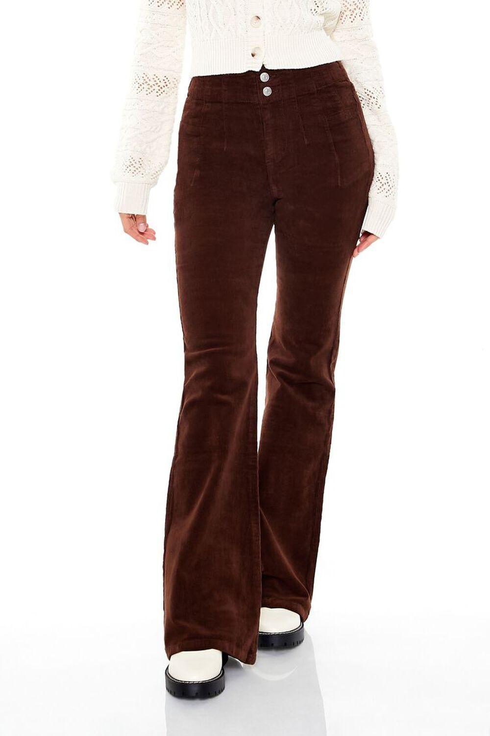 High-Rise Corduroy Flare Pants | Forever 21 Product Image