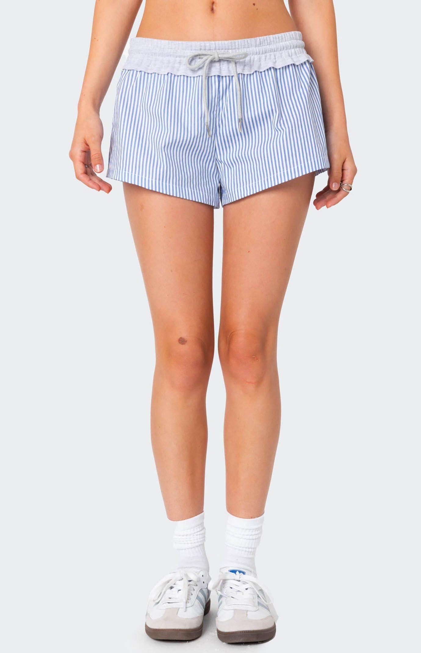 Edikted Women's Riva Striped Contrast Shorts Product Image