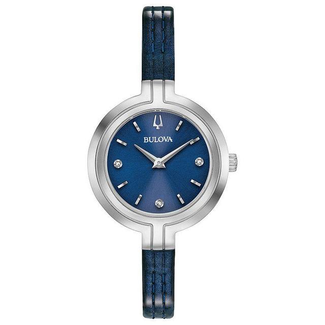 Bulova Womens Rhapsody Diamond Accent Leather Watch - 96P212 Blue Product Image