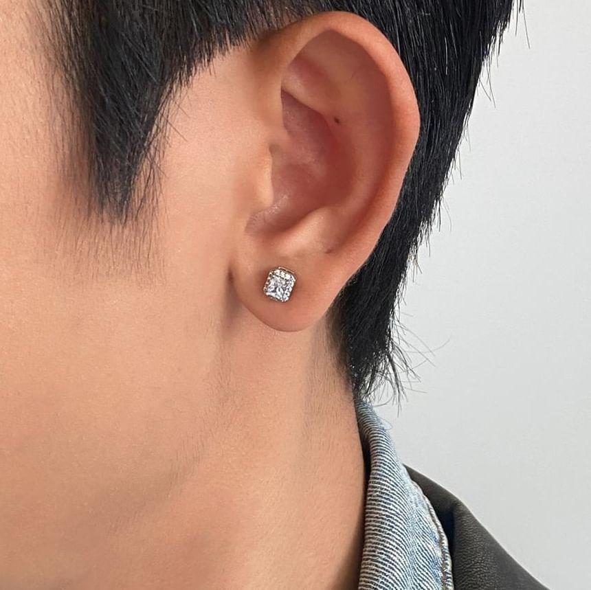 CZ Square Alloy Stud Earring Product Image